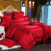 浪漫相戀 全棉蕾絲花邊大被套 婚慶七件套免運費