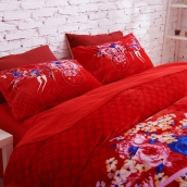 簡約格調風 微膚絨 活性平網印花四件套包郵