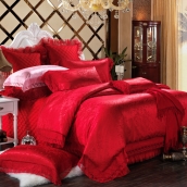 白雪公主 全棉蕾絲花邊大被套 婚慶七件套 包郵