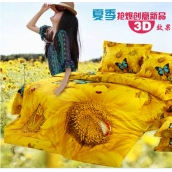 爆款3D全棉斜紋活性油畫個性創意床上用品四件套