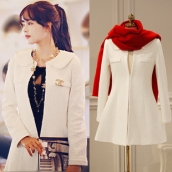 女裝新款韓版修身顯瘦薄長款呢子大衣外套 長袖毛呢外套 免運費